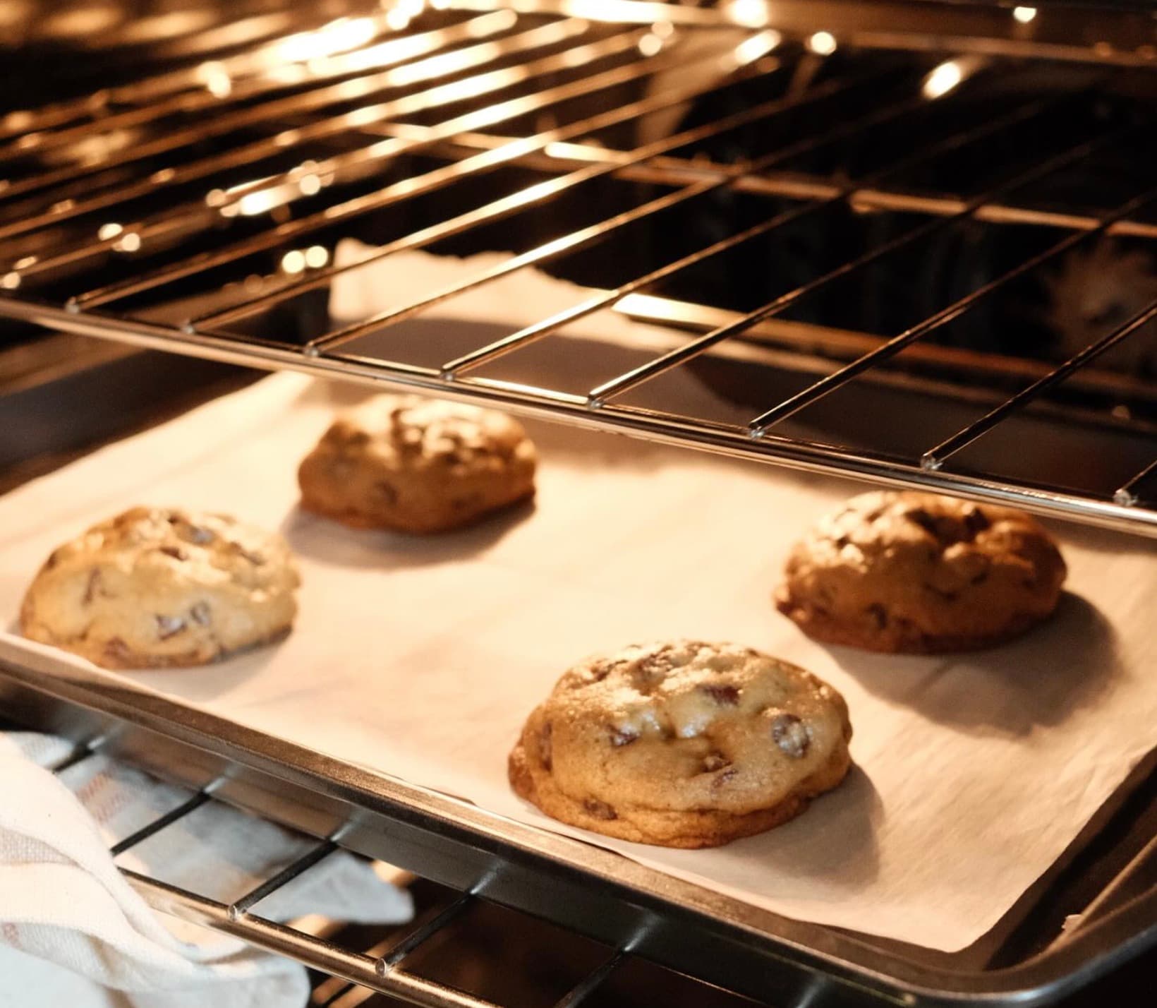 Freshly baked cookies in the oven